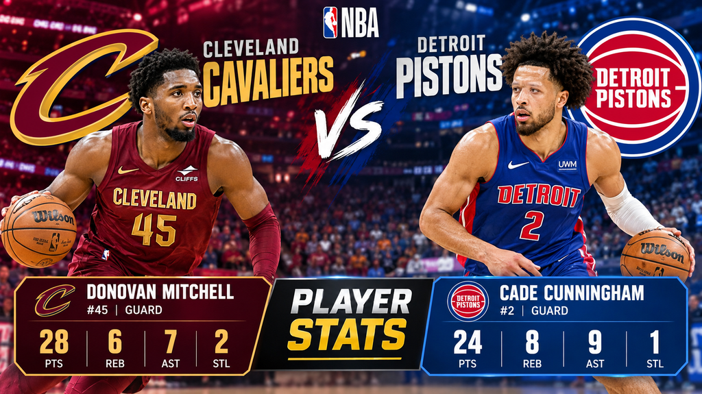 Cleveland Cavaliers vs Detroit Pistons Match Player Stats Cleveland Cavaliers vs Detroit Pistons Match Player Stats